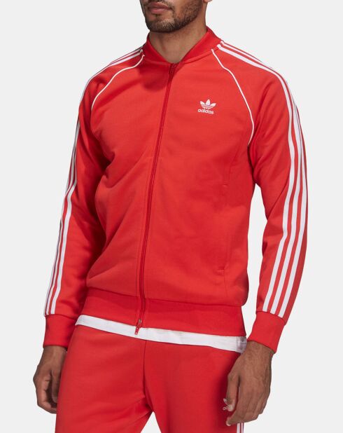 Sweat zippé rouge