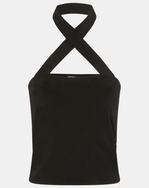 Top bustier Gio bretelles croisées noir