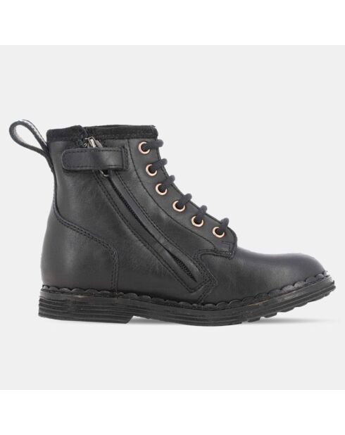 Boots en Cuir Ubac à lacets noires