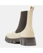 Chelsea boots en Cuir semelle épaisse beiges - Talon 4,5 cm