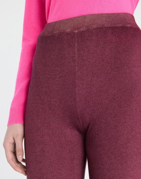 Pantalon 100% Cachemire  violet foncé