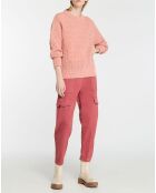 Pull en Maille pointelle mousseuse vieux rose