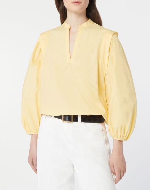 Blouse en Popeline de Coton Mimosa jaune clair