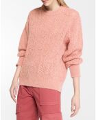 Pull en Maille pointelle mousseuse vieux rose