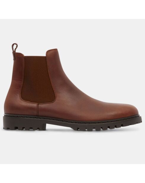 Chelsea boots en Cuir Elba marron foncé