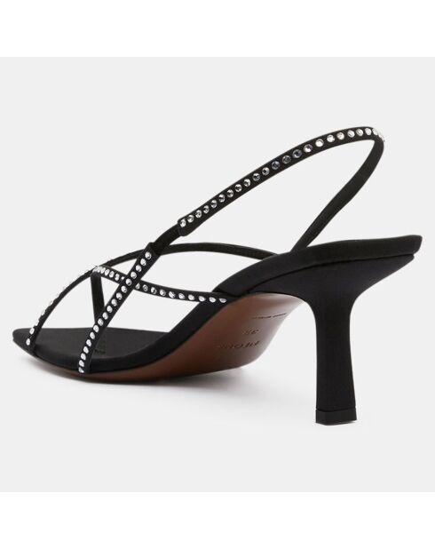Schwarze Shamali-Slingbacks mit Strasssteinen — 6,5 cm Absatz