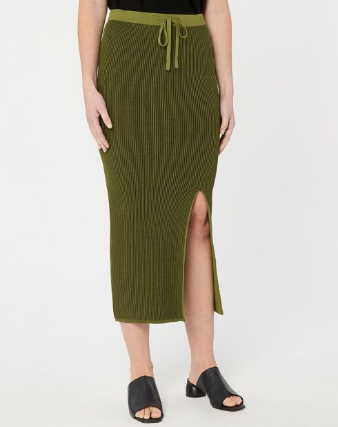 Peephole Knit kaki rok