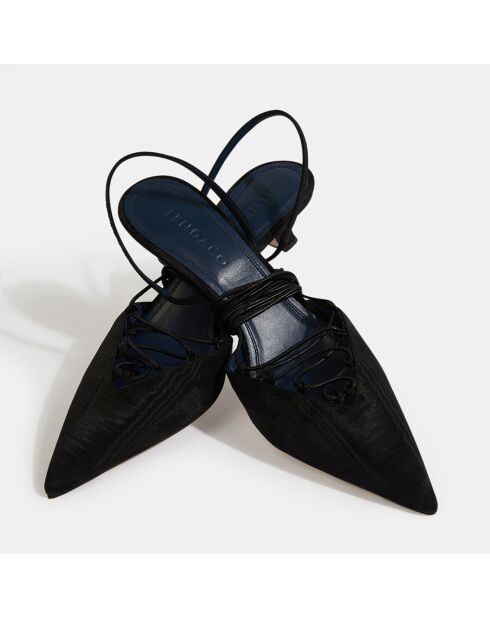 Slingbacks Pointu Talon Lacets noires - Talon 6 cm