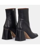 Bottines en Cuir South noir/marron - Talon 8 cm