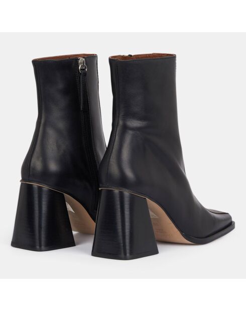 Bottines en Cuir South noir/marron - Talon 8 cm