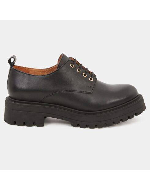 Derbies en Cuir avec oeillets noires - Talon 3 cm