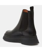 Chelsea Boots en Cuir Semelles Creepers noires - Talon 5 cm
