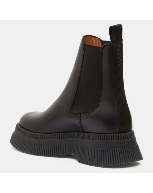 Chelsea Boots en Cuir Semelles Creepers noires - Talon 5 cm