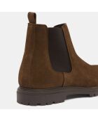 Chelsea boots semelle crantée marron taupe