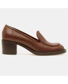 Mocassins en Cuir marron - Talon 5.5 cm