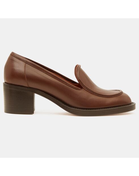 Mocassins en Cuir marron - Talon 5.5 cm