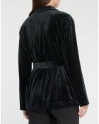 Veste blazer en Velours lisse noire