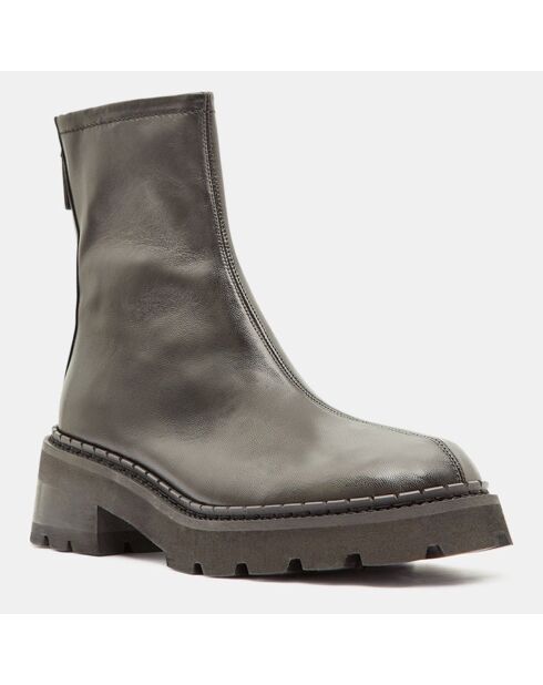 Zwarte leren laarzen van Alister met hak van 6 cm RECOCHE GL OFF