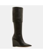 Bottes en Cuir Freja noires - Talon 8.5 cm