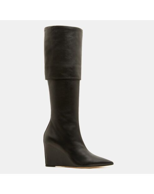 Bottes en Cuir Freja noires - Talon 8.5 cm