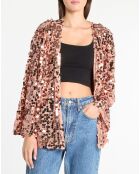 Veste Paulhan à gros sequins sur résille rose pâle