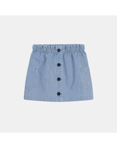 Jupe courte en Coton mélangé Betty Oshkosh blanc/bleu