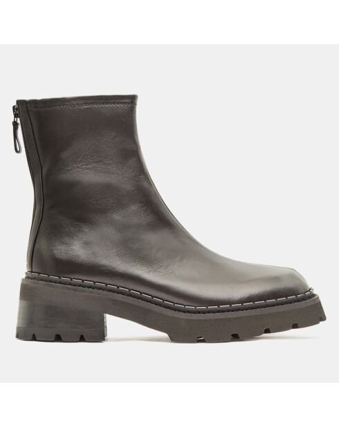 Zwarte leren laarzen van Alister met hak van 6 cm RECOCHE GL OFF
