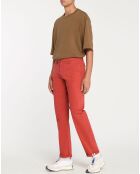 Pantalon chino en Coton bio droit Kutdroit rouge foncé