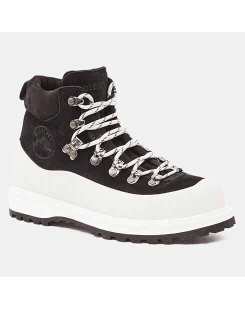 Boots en Velours de Cuir Roccia noir/blanc