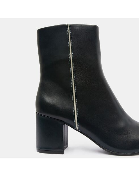 Bottines en Cuir talon détail vertes - Talon 7 cm