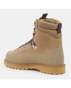 Boots en Velours de Cuir Everest beiges