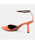 Slingbacks en Cuir Toliman orange - Talon 6.5 cm