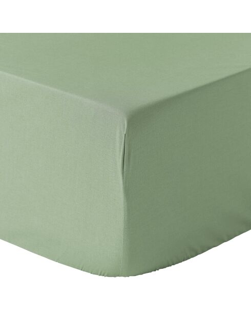 Spannbetttuch aus Baumwollperkal 30 cm salbeigrün