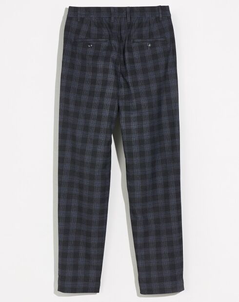 Pantalon Villa à carreaux gris foncé