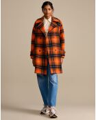 Manteau en Laine mélangée Vaclav à carreaux orange