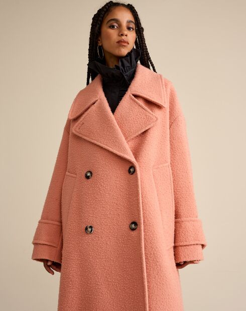 Manteau oversize 100% Laine Vendeta blush