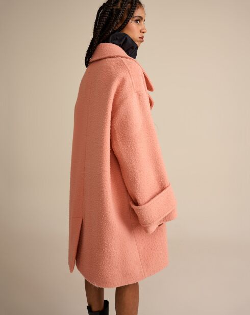 Manteau oversize 100% Laine Vendeta blush