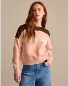 Pull oversize en Laine, Mohair & Angora mélangés Dama rose