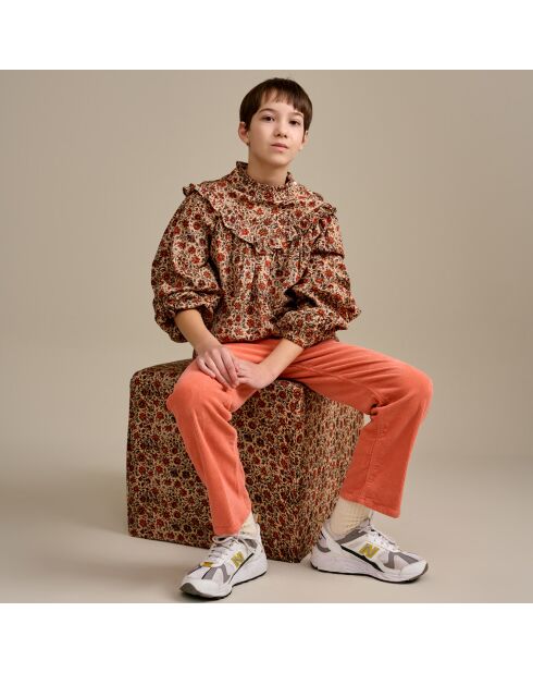 Blouse en Coton & Laine Hicons à fleurs beige/orange