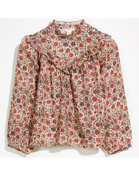 Blouse en Coton & Laine Hicons à fleurs beige/orange