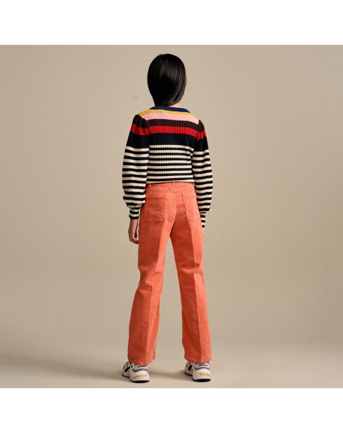 Pepy koraalkleurige corduroy broek