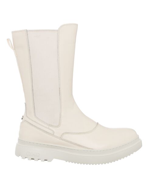 Bottes en Cuir Chelsea Iris écrues