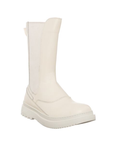 Bottes en Cuir Chelsea Iris écrues