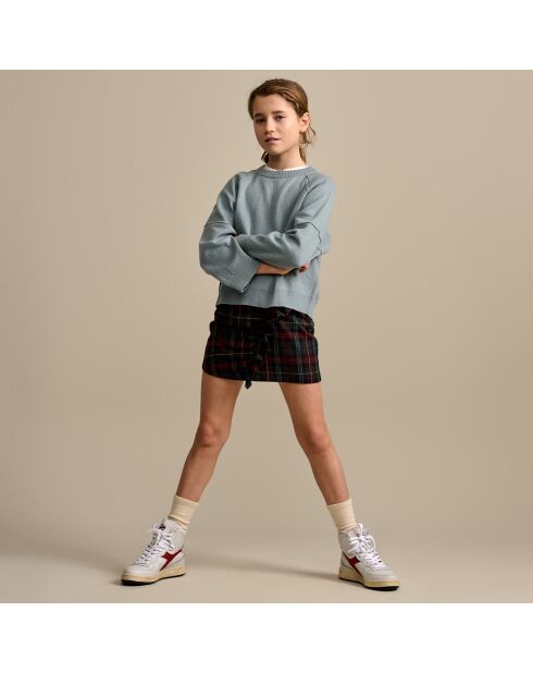 Pull sweat en Coton & Laine mélangés Goumca bleu clair