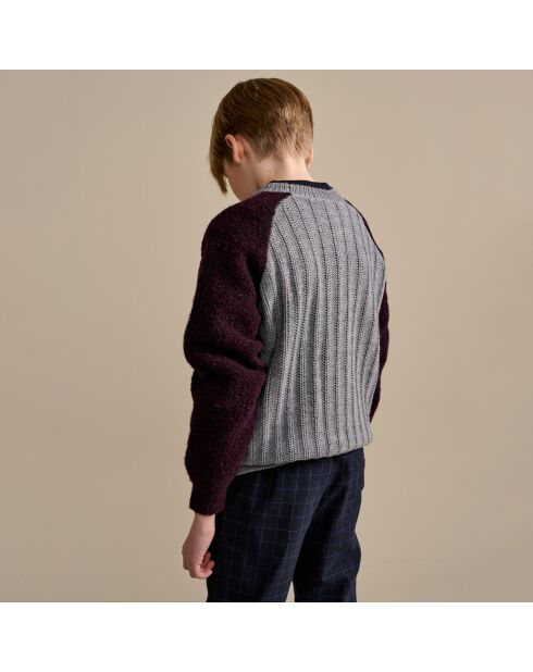 Pull en Laine mélangée Aece gris/prune