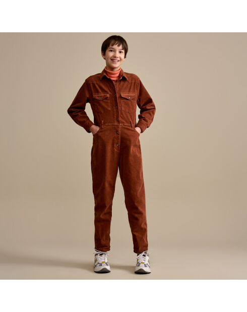 Purify Jumpsuit aus Haselnusssamt