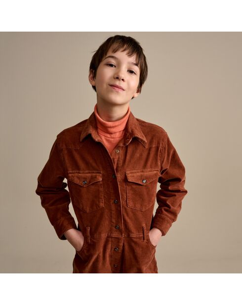 Purify Jumpsuit aus Haselnusssamt