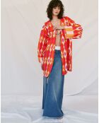 Kimono Colisée imprimé rose/fuchsia/orange