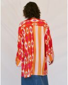 Kimono Colisée imprimé rose/fuchsia/orange