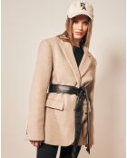 Veste en Laine & Cachemire mélangés Mille beige